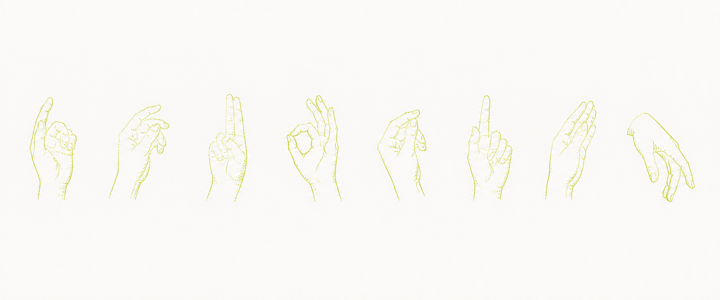 A sequence of fine-line hand gestures
